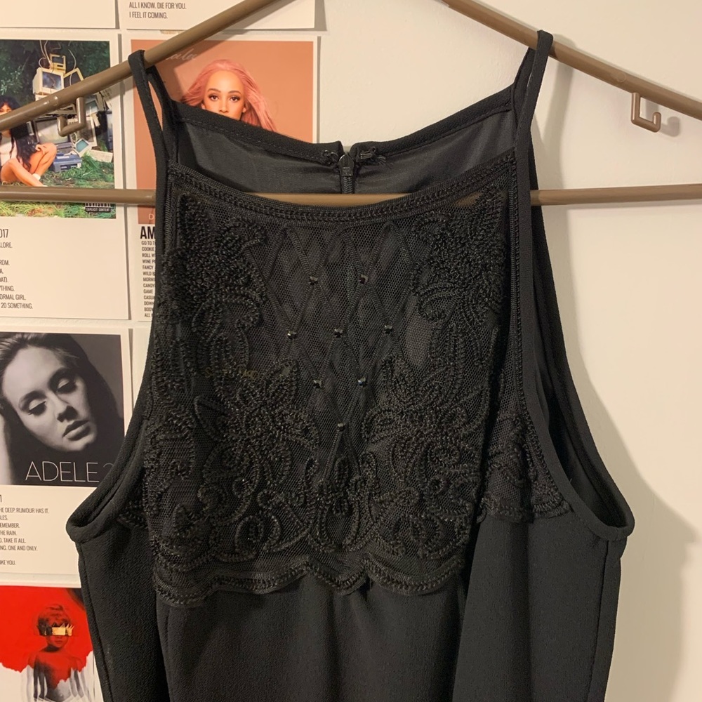 vintage Scott McClintock size 8 black embroidered dress